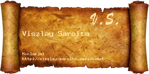 Viszlay Sarolta névjegykártya